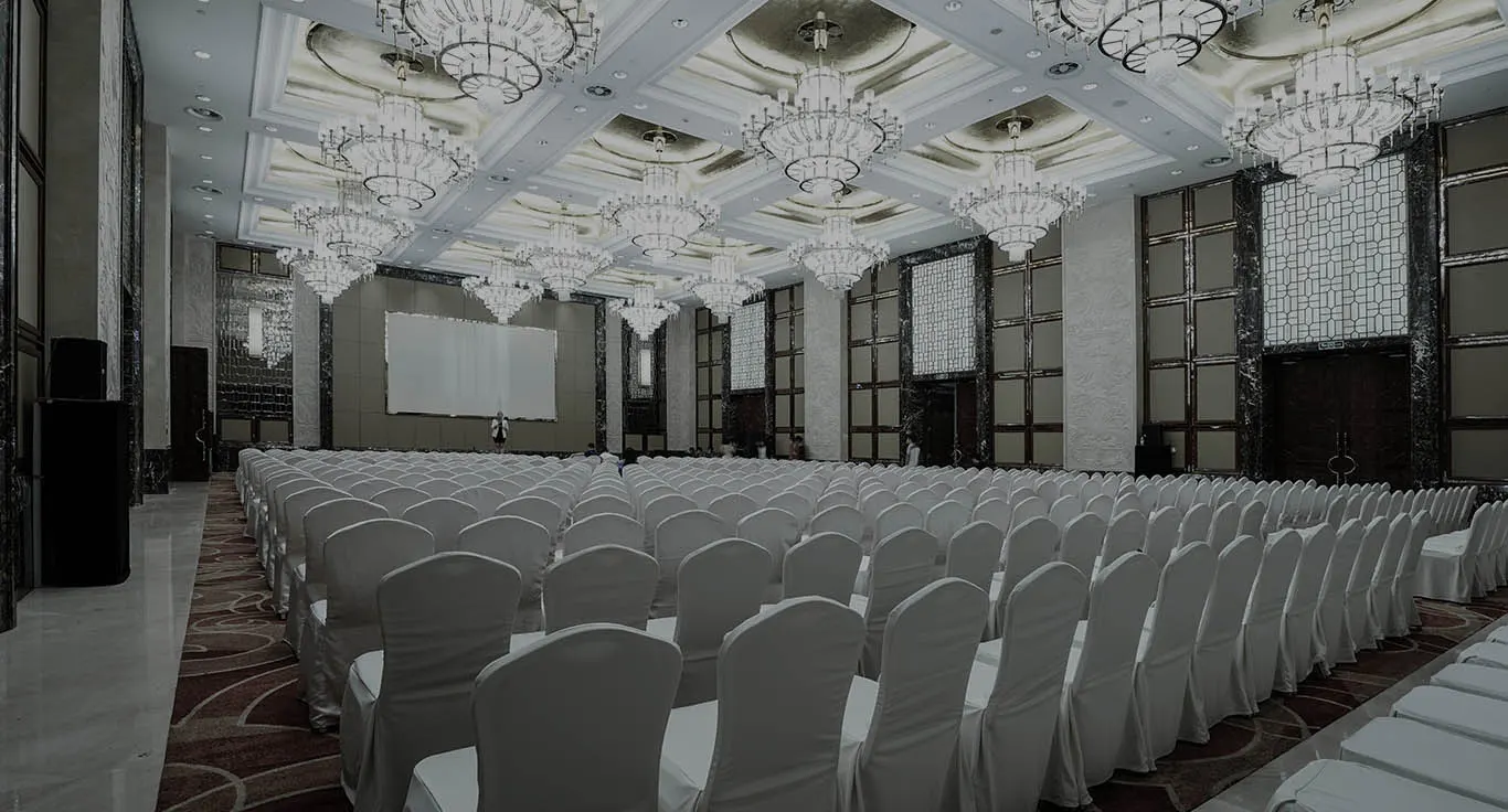 Business conference attendees at exhibition